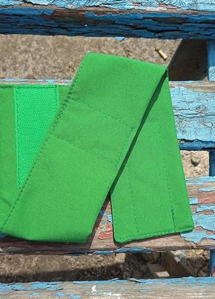 Повязка лента нарукавная зеленая велкро