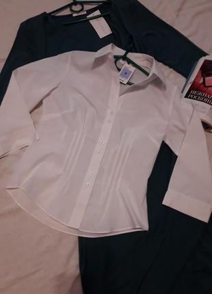 Классическая белая рубашка бренд marks&spencer. размер 40.5 фото