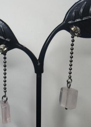 Bjorklund элитный серебряный набор колье и серьги розовый кварц