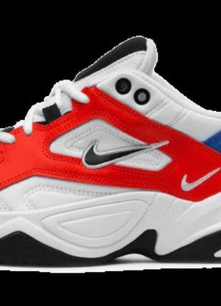 Яркие кроссовки nike m2k tekno white blue red (кроссовки найк м2к текно в белом-красном цвете)1 фото