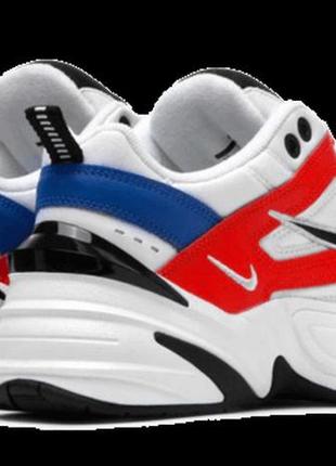 Яркие кроссовки nike m2k tekno white blue red (кроссовки найк м2к текно в белом-красном цвете)3 фото