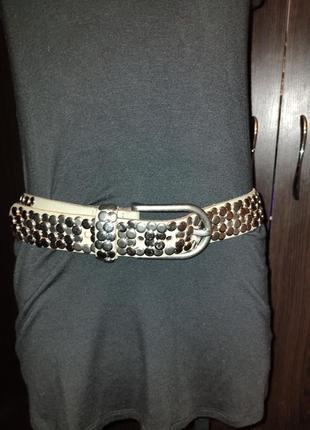 Ковбойский ремень  cowboys belt из натуральной кожи с металлическими заклепками. винтаж.