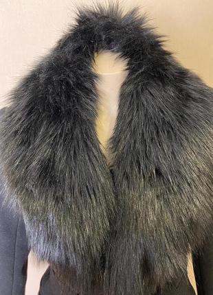 Стильне пальто з меховим коміром преміум лінійки zara manteco5 фото
