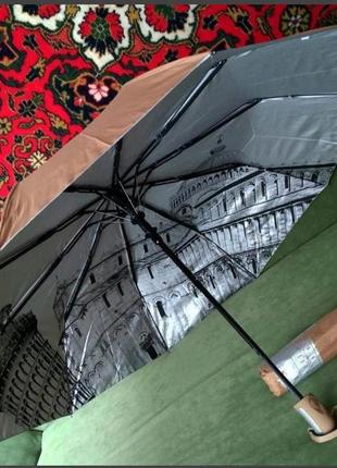 Зонт с рисунком внутри, полуавтомат.