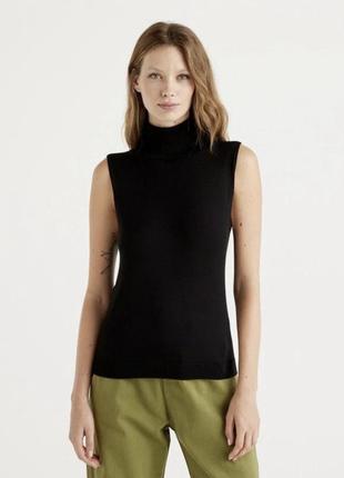 Шерстяной свитер без рукавов водолазка топ гольф жилетка брендовый свитер оригинал dolce & gabbana