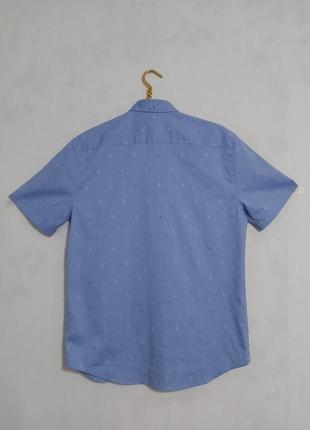 Котоновая рубашка, шведка с коротким рукавом blue harbour  m&s7 фото