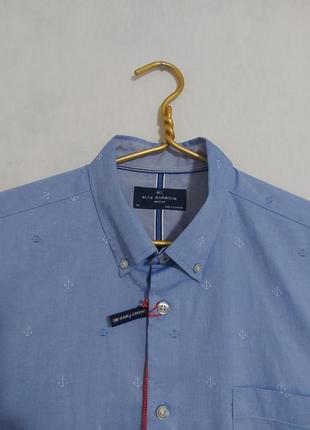 Котоновая рубашка, шведка с коротким рукавом blue harbour  m&s6 фото
