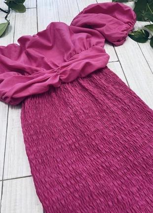 Роскошное платье ластик по фигуре цвета фуксия6 фото
