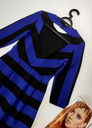 Платье мини женская синяя черная в полоску с вырезом на спинке от бренда zara m3 фото