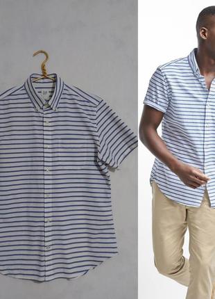 Рубашка, шведка в полоску с коротким рукавом gap