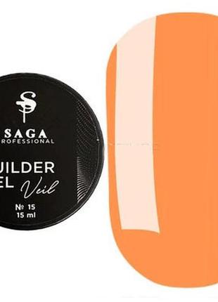 Гель для наращивания saga professional builder gel veil 15 (карамельный), 15 мл1 фото