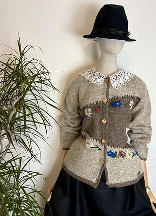 Вінтаж,вовна,кардиган,,country blue,