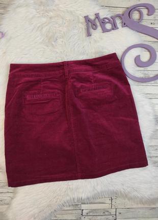 Женская юбка grew вельветовая бордовая с пуговицами на запах размер l 483 фото