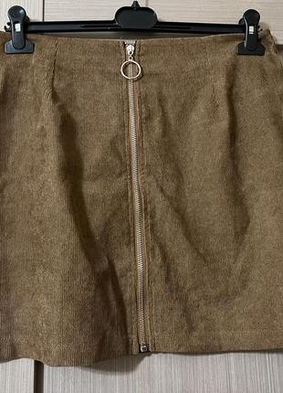 Вельветовая юбка на молнии shein2 фото