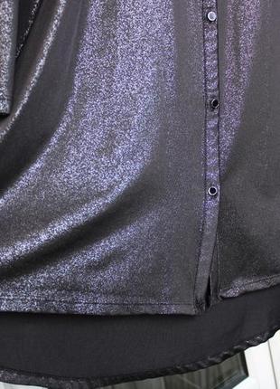 Нарядное стильное платье-туника рубашечного покроя с глиттером5 фото