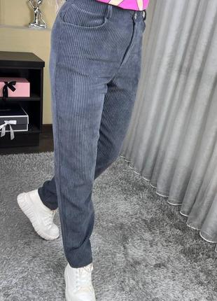 Повседневные брюки, р.s,m,l, вельвет, серый3 фото