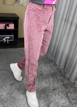 Повседневные брюки, р.s,m,l, вельвет, розовый5 фото