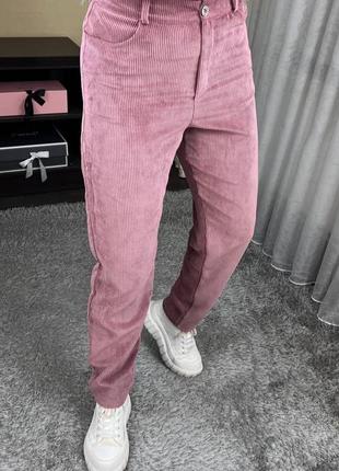 Повседневные брюки, р.s,m,l, вельвет, розовый9 фото