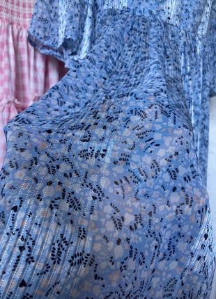 Сукня в квітковий принт полосата в бохо стилі6 фото