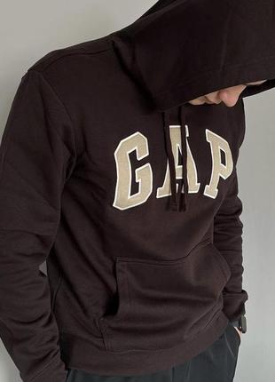 Новые, оригинальные худи gap коричневые стильные и красивые s, m, l, xl3 фото