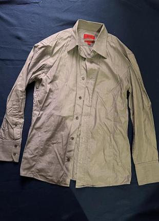 Рубашка мужская hugo boss в полоску серая, рубашка унисекс