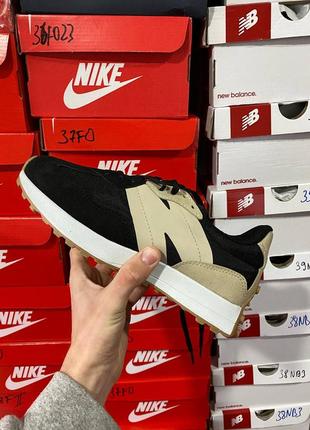 Кросівки new balance 327 black beige / женские кроссовки нью беленс 327 замшевые демисезонные