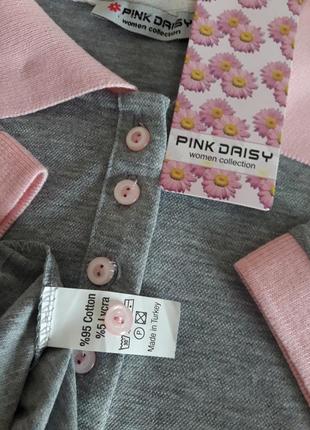 Красиве,якісне трендове,спортивне,повсякденне плаття-поло pink daisy7 фото