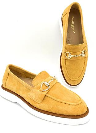 Рыжие женские туфли лоферы bengzo baldini.