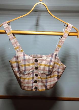 Plaid zara crop top