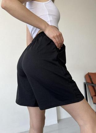 Шорты шортики классные классические трендовые модные оверсайз женские повседневные стильные удобные комфортные черные3 фото