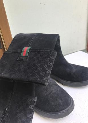Замшевые сапоги gucci