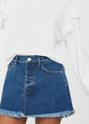 Джинсовая юбка с необработанным краем
