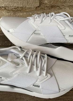 1, белые кроссовки кожаные на  платформе puma roma amor leather white silver оригинал размер us 7 - 23,5 см3 фото