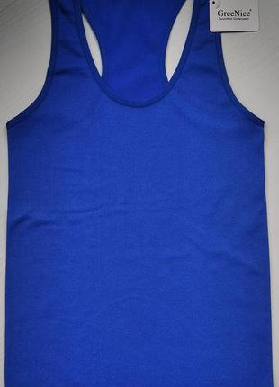 Майка greenice бесшовная рубчик синий l\xl 7314
