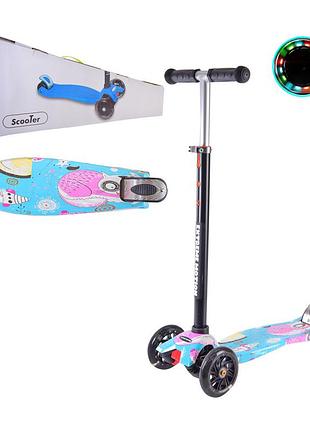 Самокат детский 4-х колесный  	bambi sc22071 светящиеся колеса