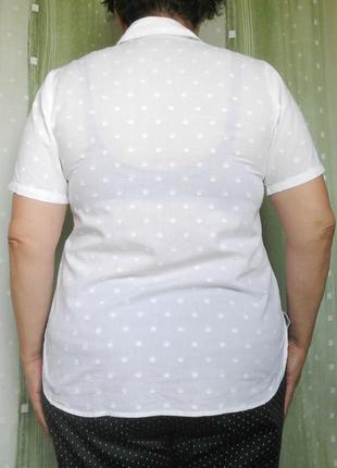 Белоснежная батистовая рубашка, блузка, 100% хлопок3 фото