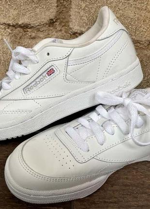 1,  белые кроссовки рибок reebok club c 85  размер us 4 - 23 см оригинал3 фото