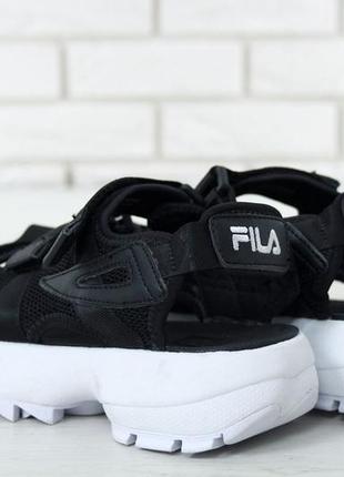 Fila disruptor sandals black\white, сандали фила3 фото