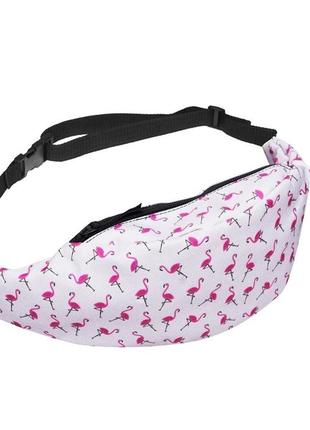 Новая трендовая модная бананка, барыжка, сумка на пояс, поясная сумка фламинго