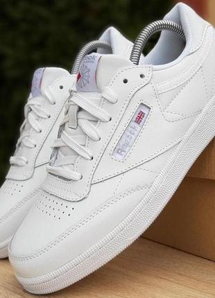 1, білі кросівки рибок reebok club c 85 розмір us 4 — 23 см оригінал