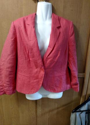 Піджак льон корал