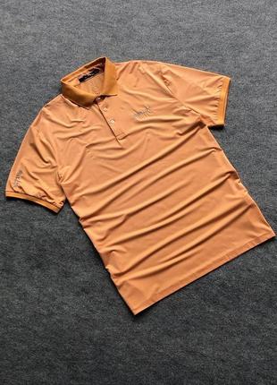 Оригинальная футболка поло rlx ralph lauren solid airflow performance polo shirt peach/white2 фото