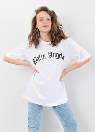 Стильная белая черная футболка с надписью оверсайз большой размер батал