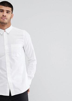 Белоснежная рубашка paul smith tailored fit pocket shirt white