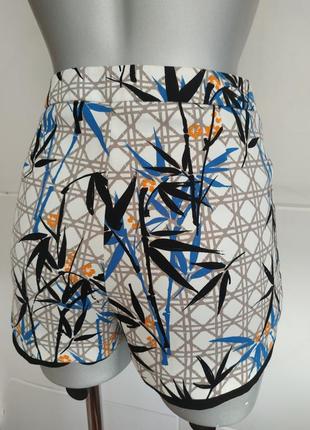Короткі літні шорти topshop з комбінованої тканини3 фото