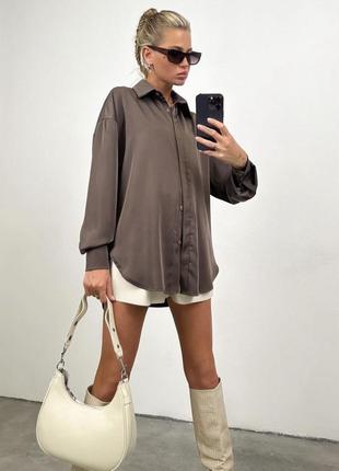 Шикарна жіноча базова шовкова сорочка