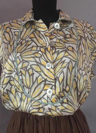 Винтажная шелковая блузка2 фото