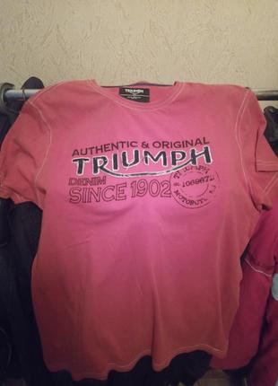 Мужская футболка triumph мотоциклы, взрослый большой красный логотип короткие рукава байкер мужские.5 фото