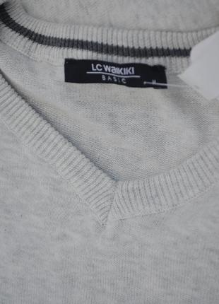 M новий чоловічий трикотажний вязаний светр джемпер з v образним вирізом lc waikiki вайкікі7 фото