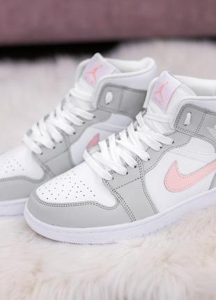 Женские высокие кожаные кроссовки nike air jordan #найк3 фото